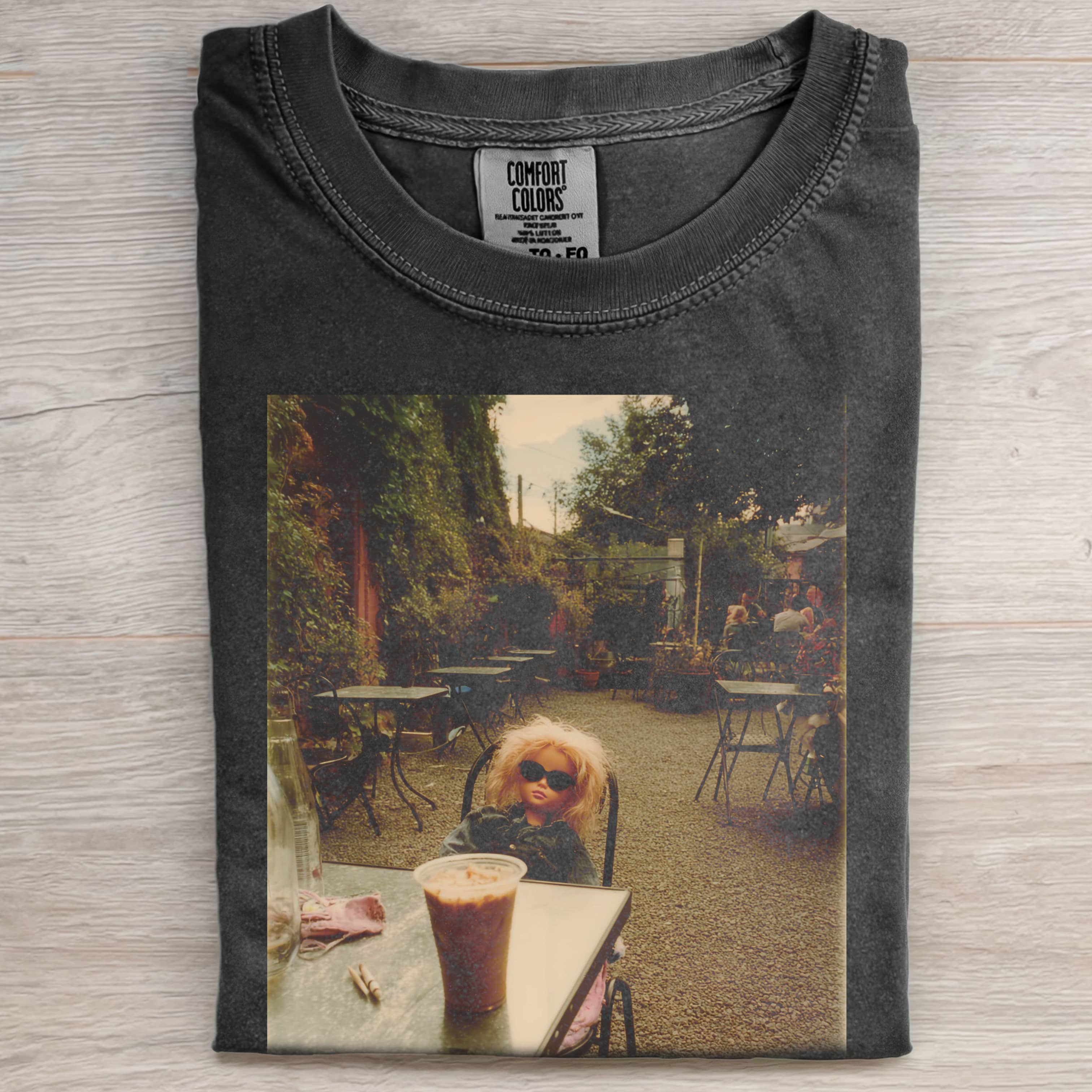 SUNGLASSES Funny Doll Face GIRL COFFEE TEE-ShawnCraft