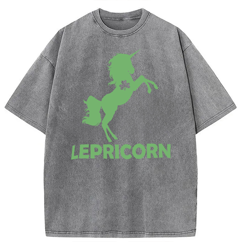 Lepricorn For St Patrick's Day Washed T-Shirt-ShawnCraft