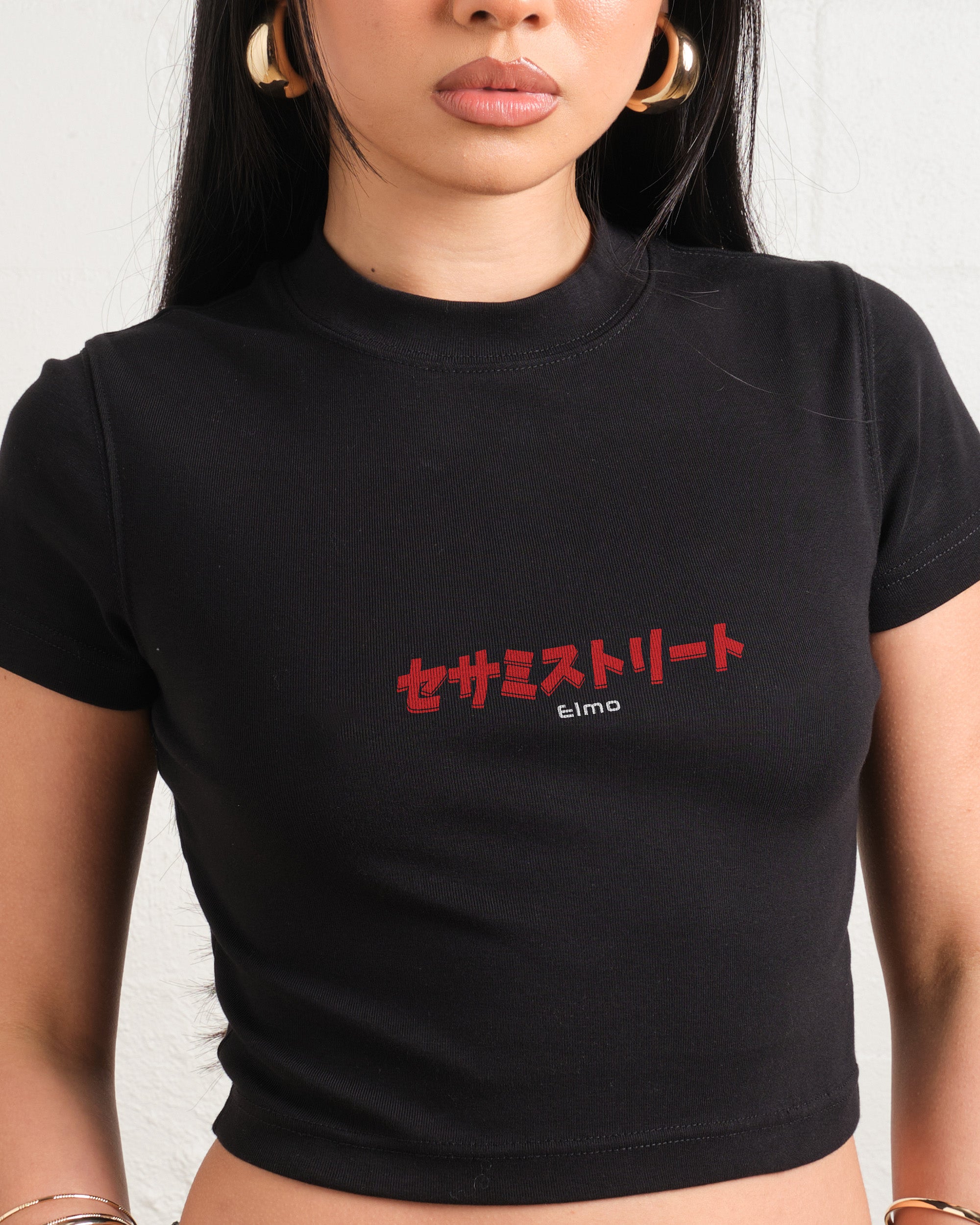 Tokyo Elmo Front and Back Baby Tee-ShawnCraft