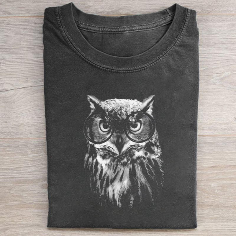 ShawnCraft® Official: Owl with Glasses T-shirt  - Premium Breathable Cotton Apparel