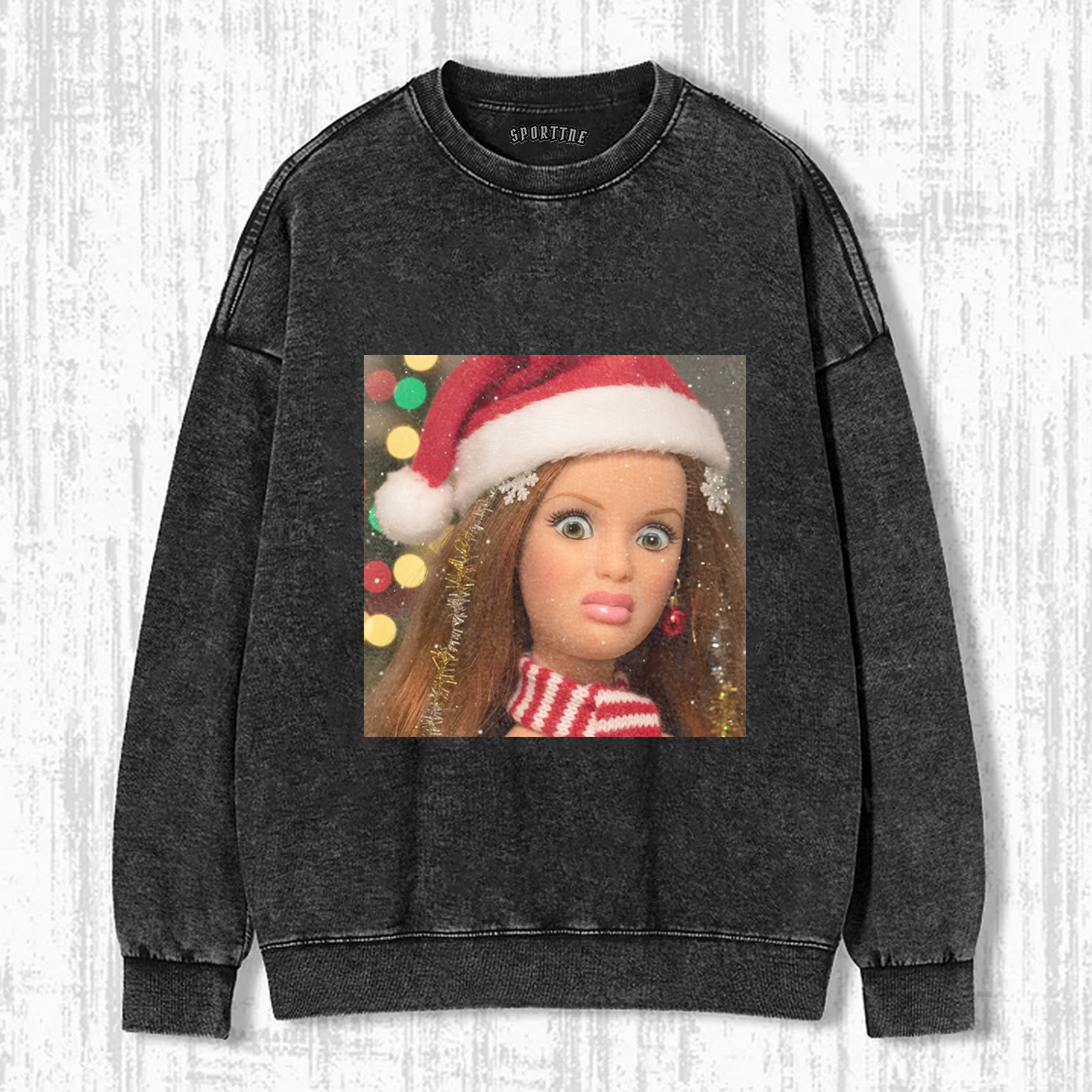 CHRISTMAS Funny Doll Face GIRL MEME MOOD ICON TEE-ShawnCraft