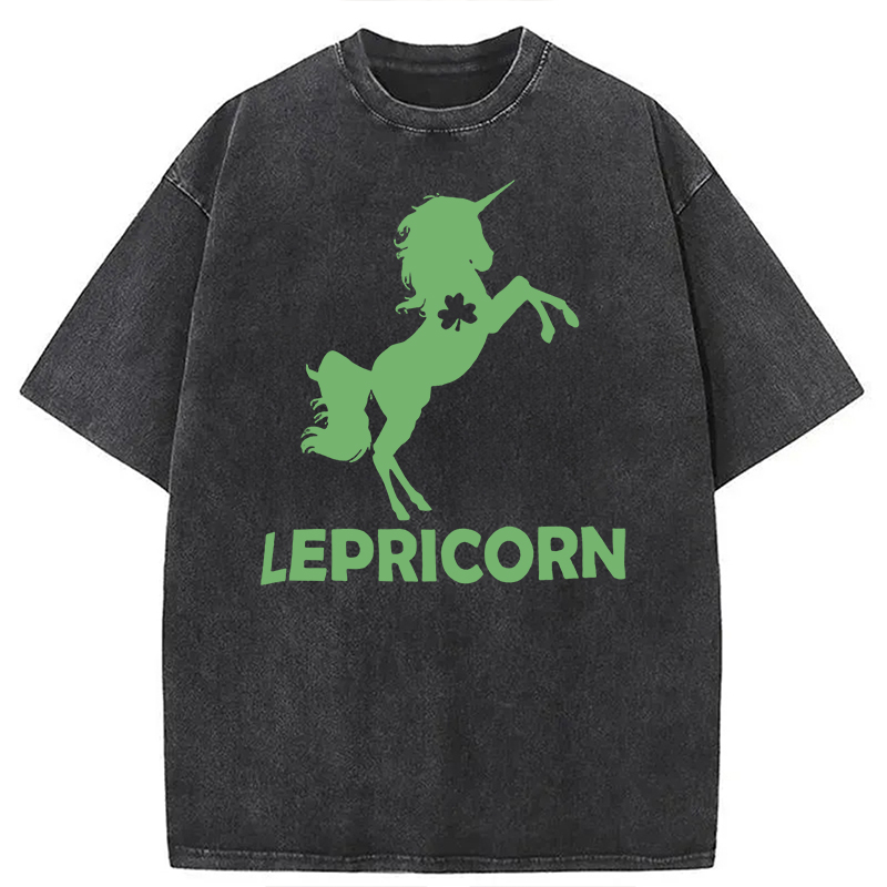 Lepricorn For St Patrick's Day Washed T-Shirt-ShawnCraft