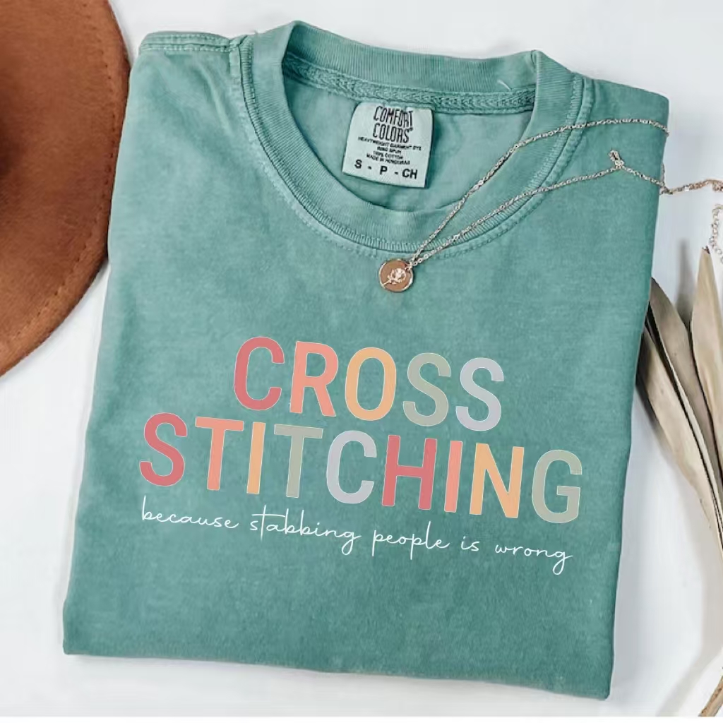 Cross Stitching T-Shirt-ShawnCraft