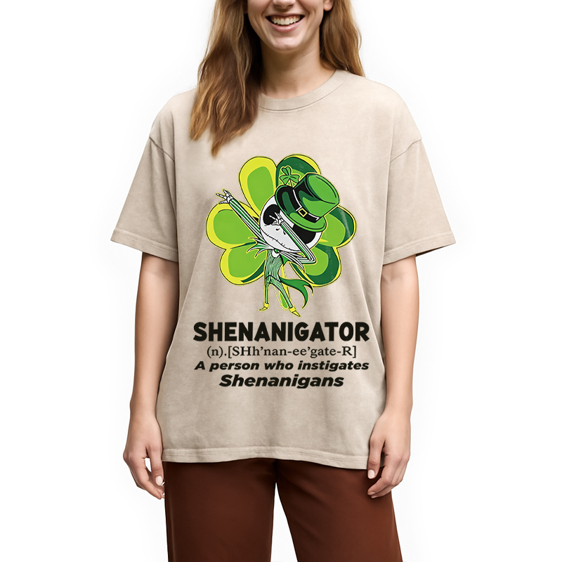 Shenanigator A Person Washed T-Shirt-ShawnCraft