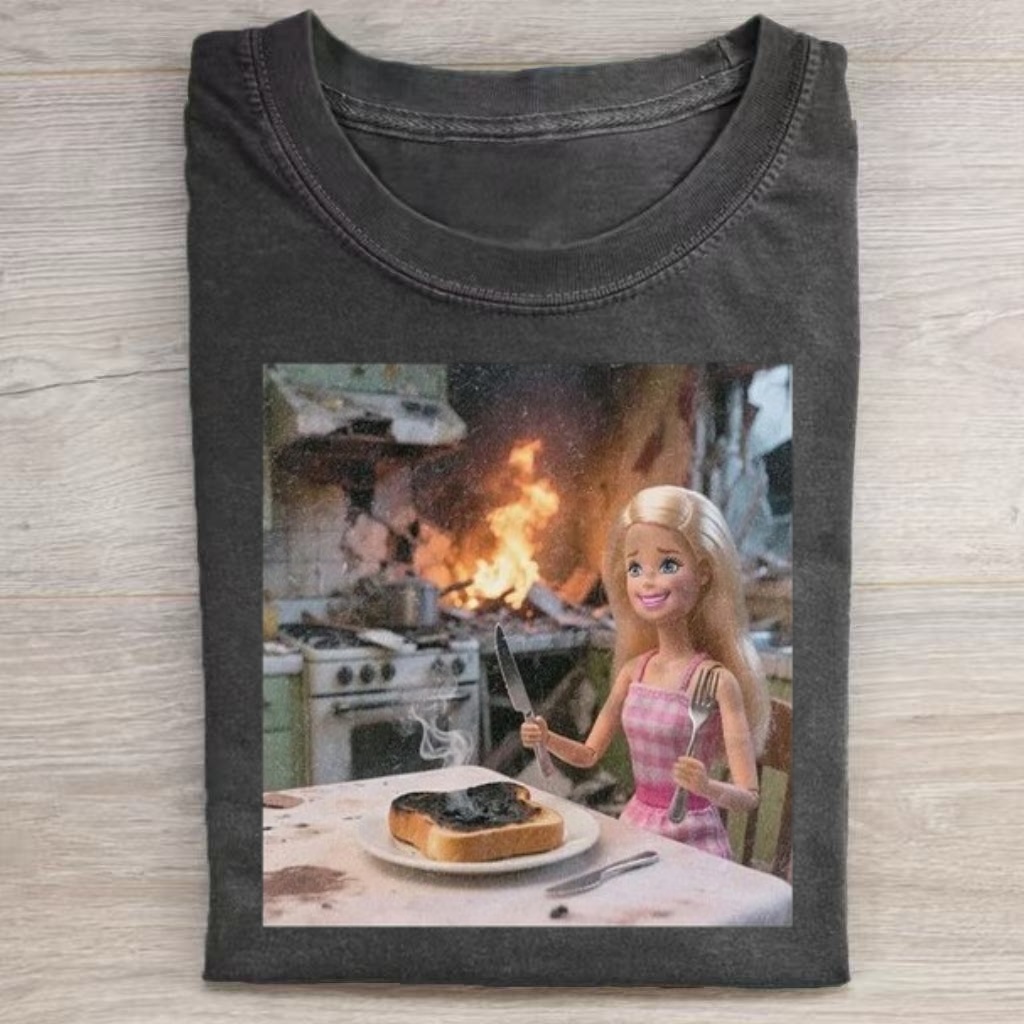 Barbie Kitchen Fire Meme T-Shirt-ShawnCraft