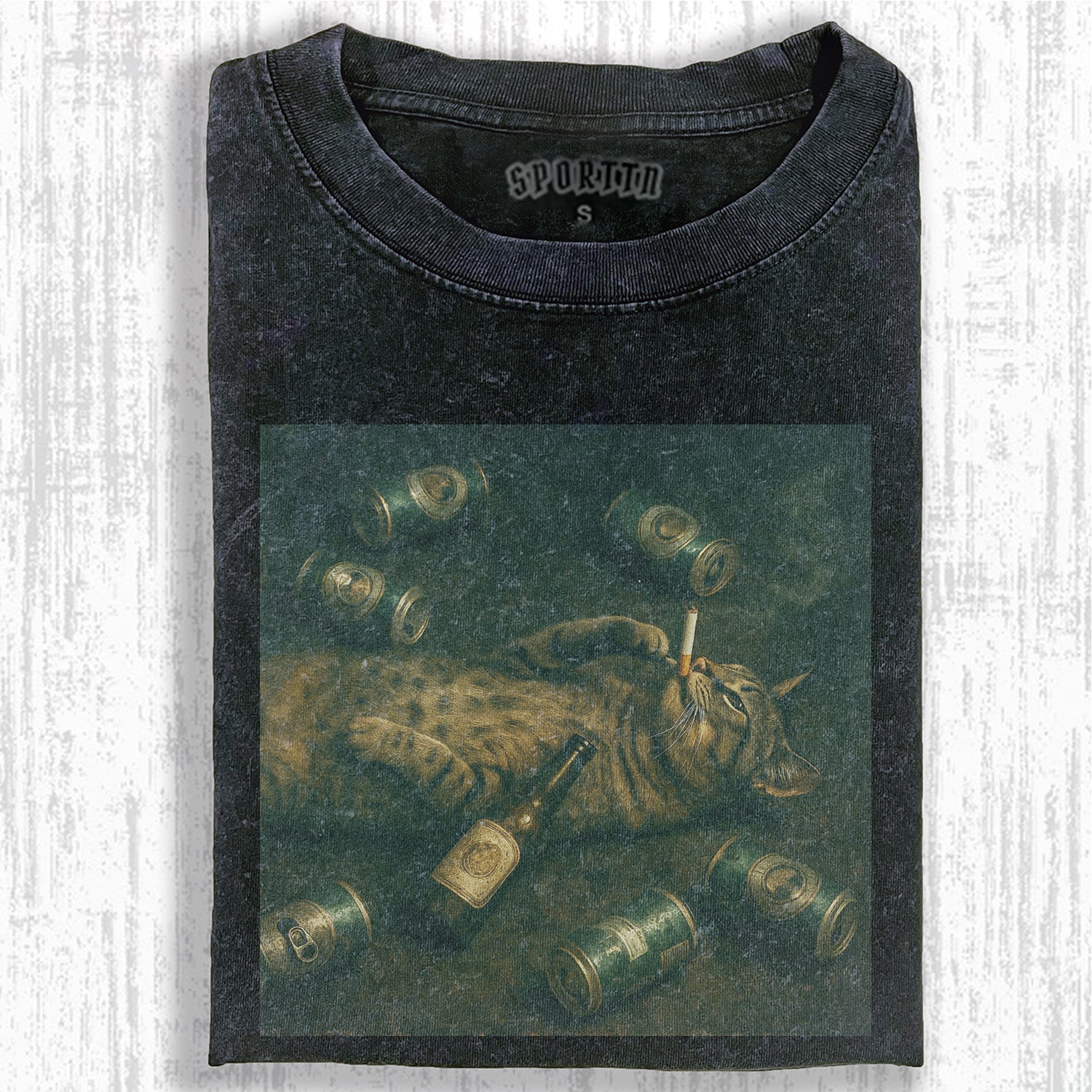 WACKY HANGOVER CAT T-SHIRT-ShawnCraft