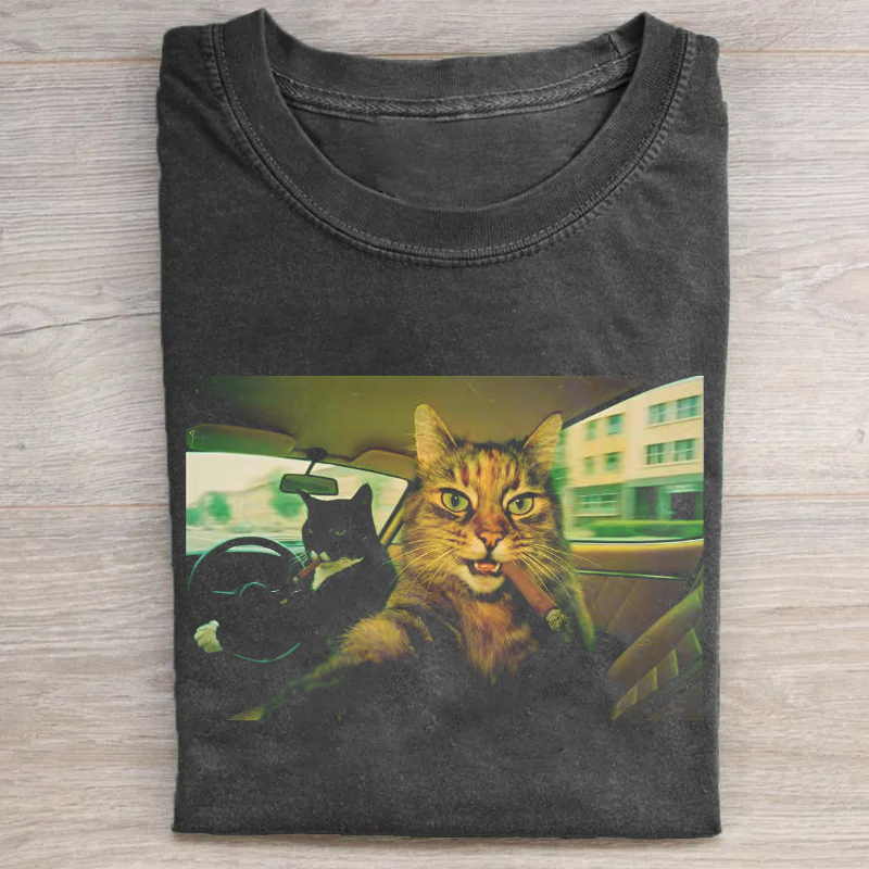 Funny Cat Graphics T-shirt-ShawnCraft