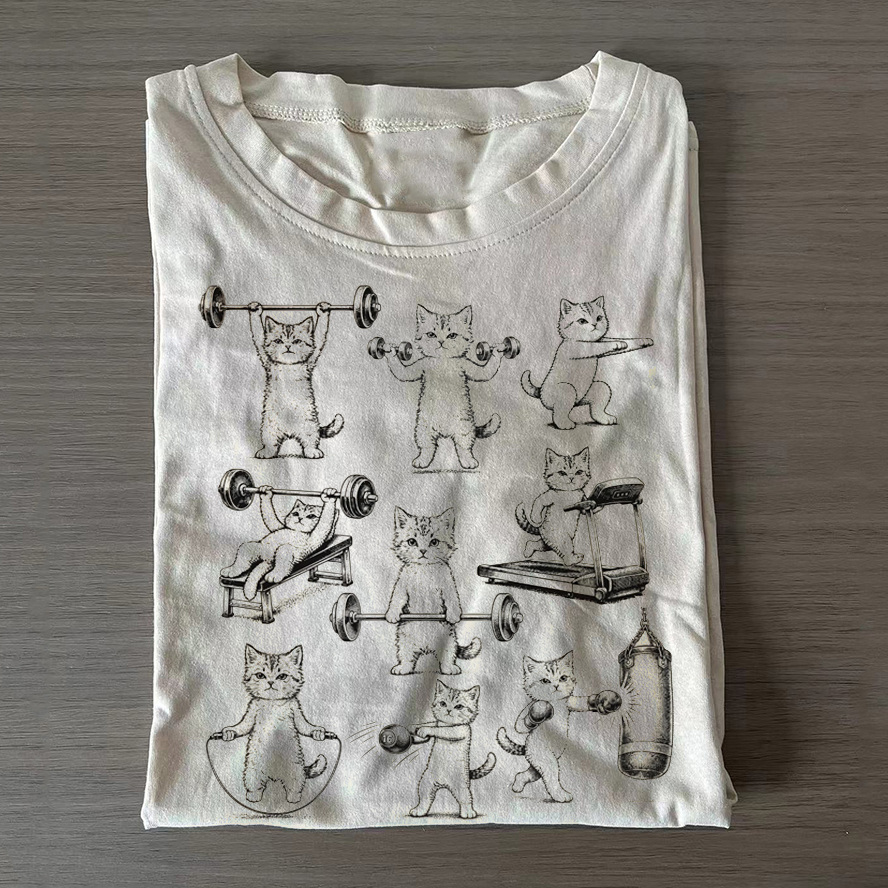 Funny Cats Gym T-shirt-ShawnCraft