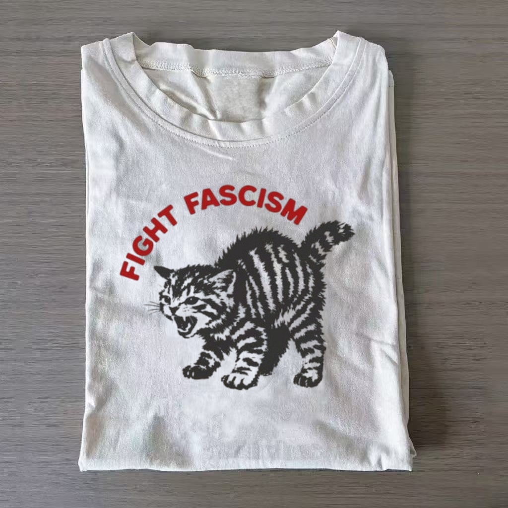 "Fight Fascism" Angry Cat Activist T-shirt
