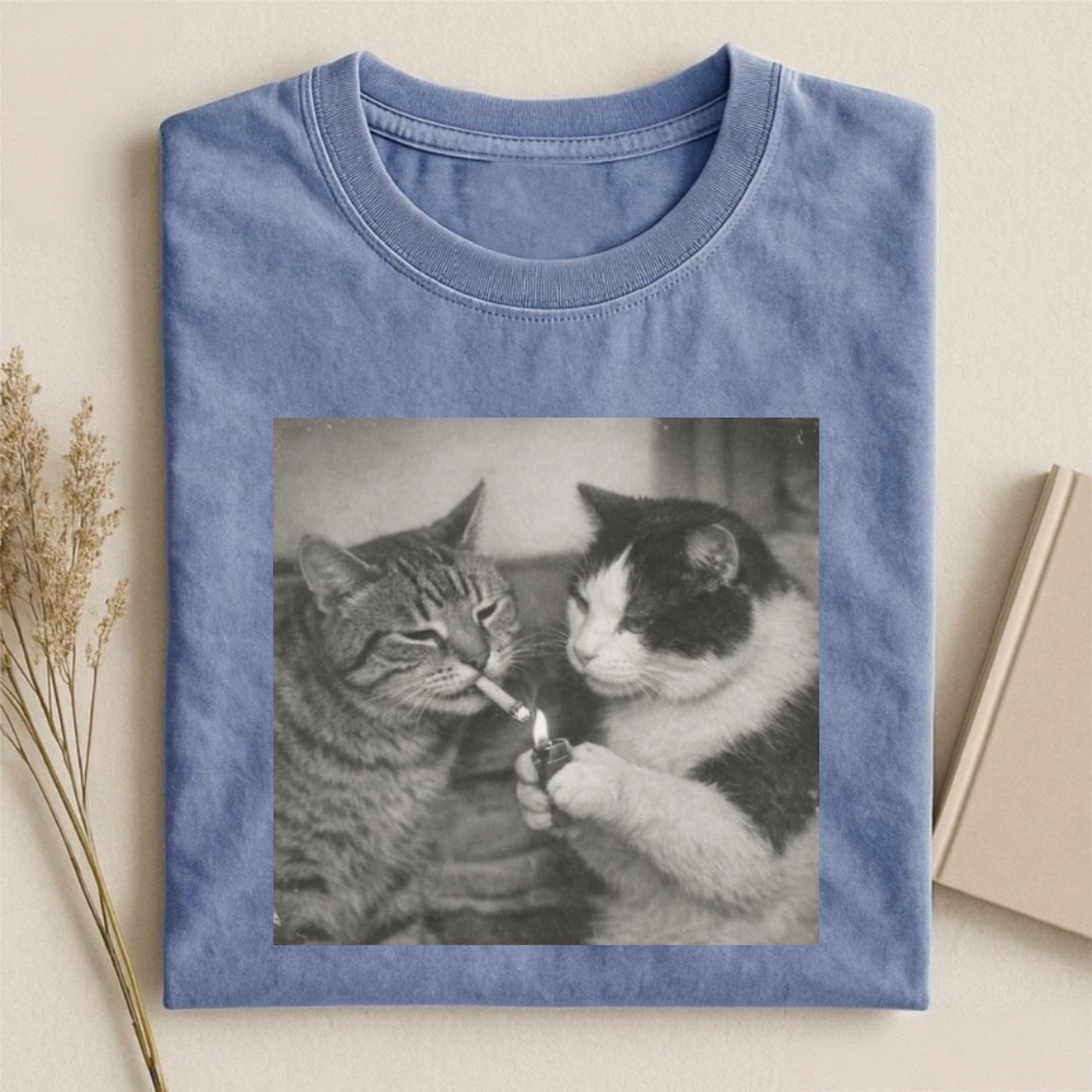 Comfort Colors Retro Funny Cat T-Shirt-ShawnCraft