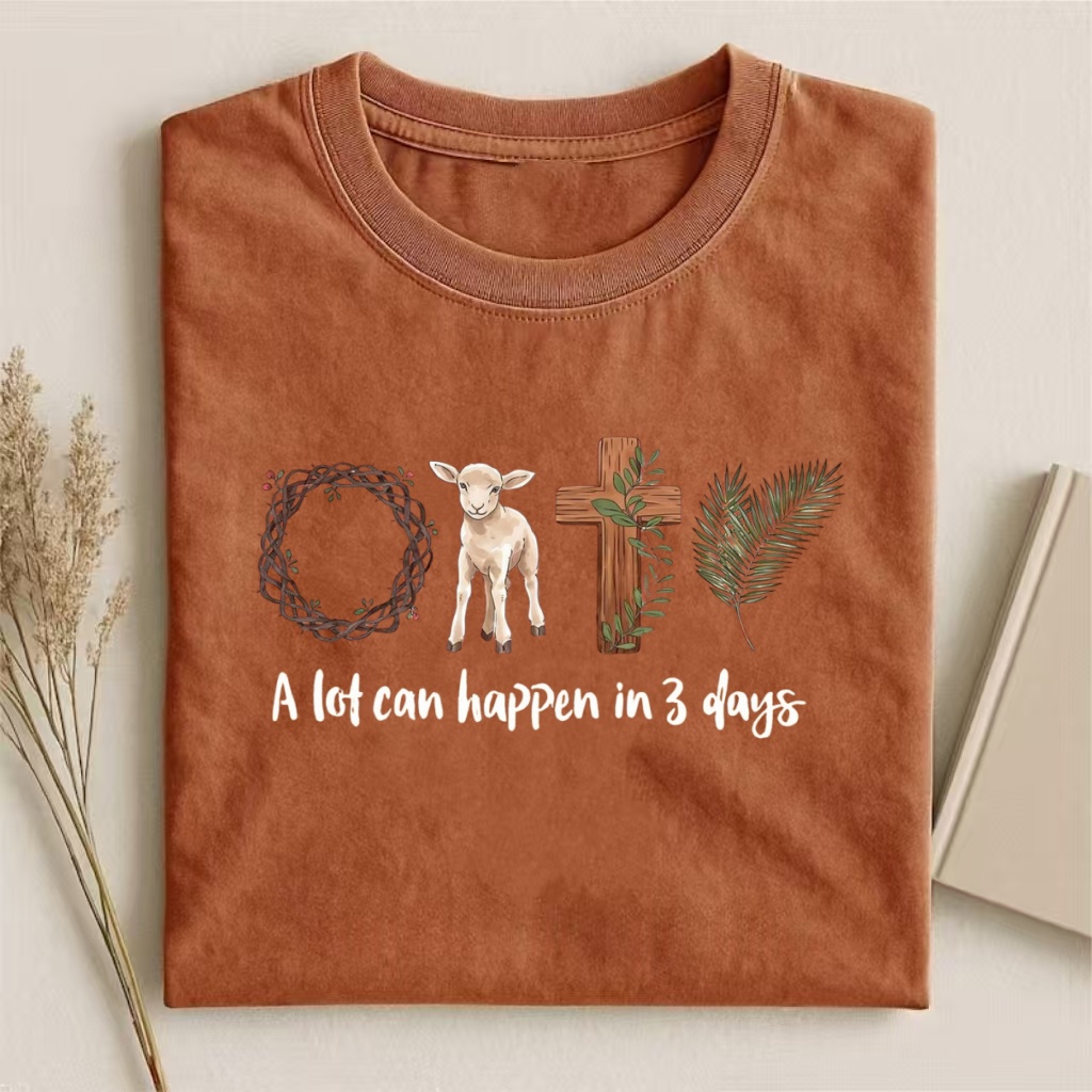 "A Lot Can Happen In 3 Days" Easter Lamb T-shirt-ShawnCraft