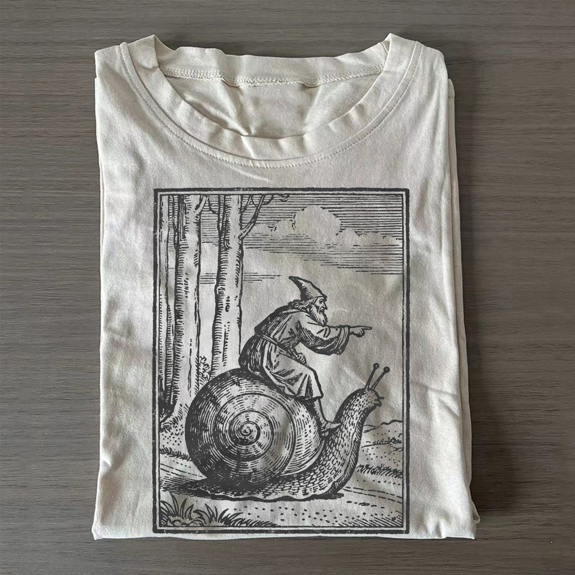 Retro Medieval Snail Rider T-shirt-ShawnCraft