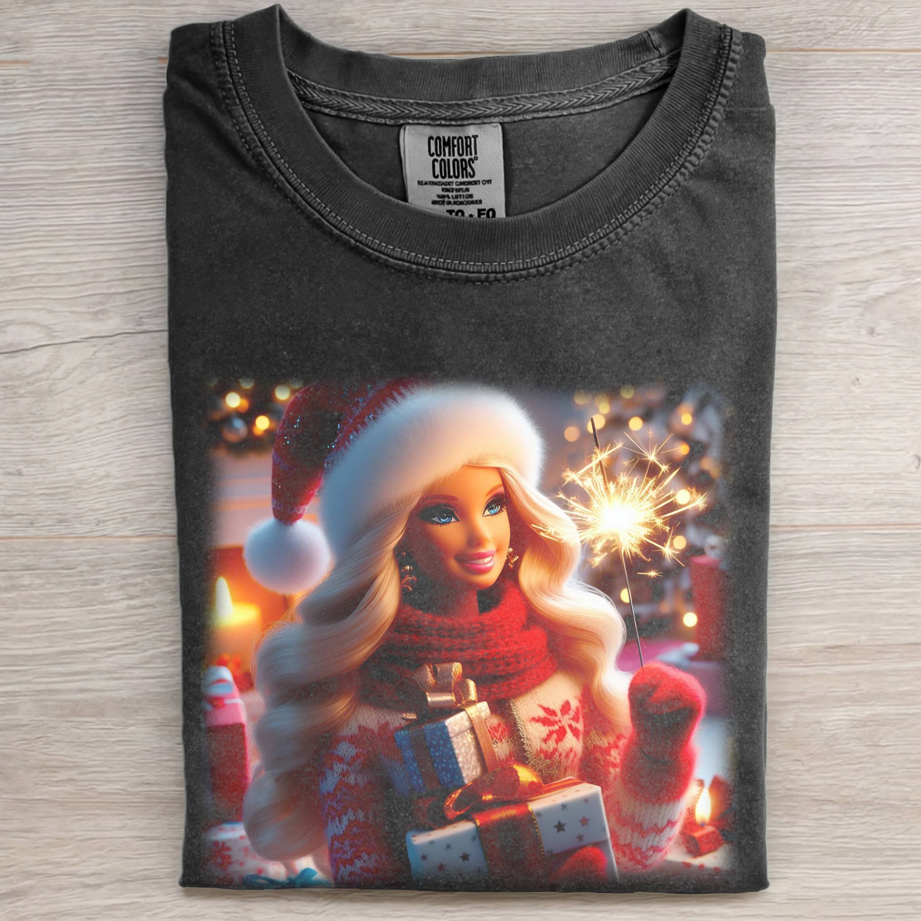 CHRISTMAS Funny Doll Face PRINT T-SHIRT-ShawnCraft