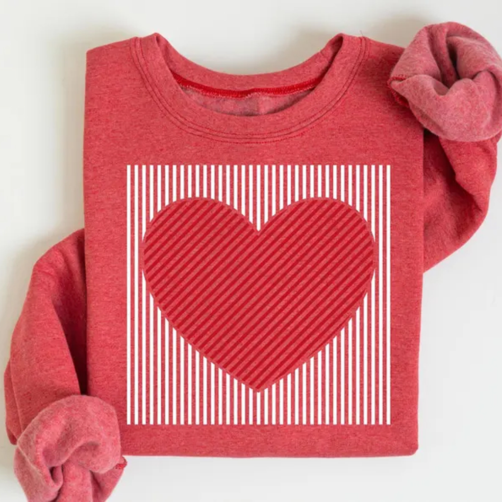 Retro Valentines Heart Sweatshirt-ShawnCraft