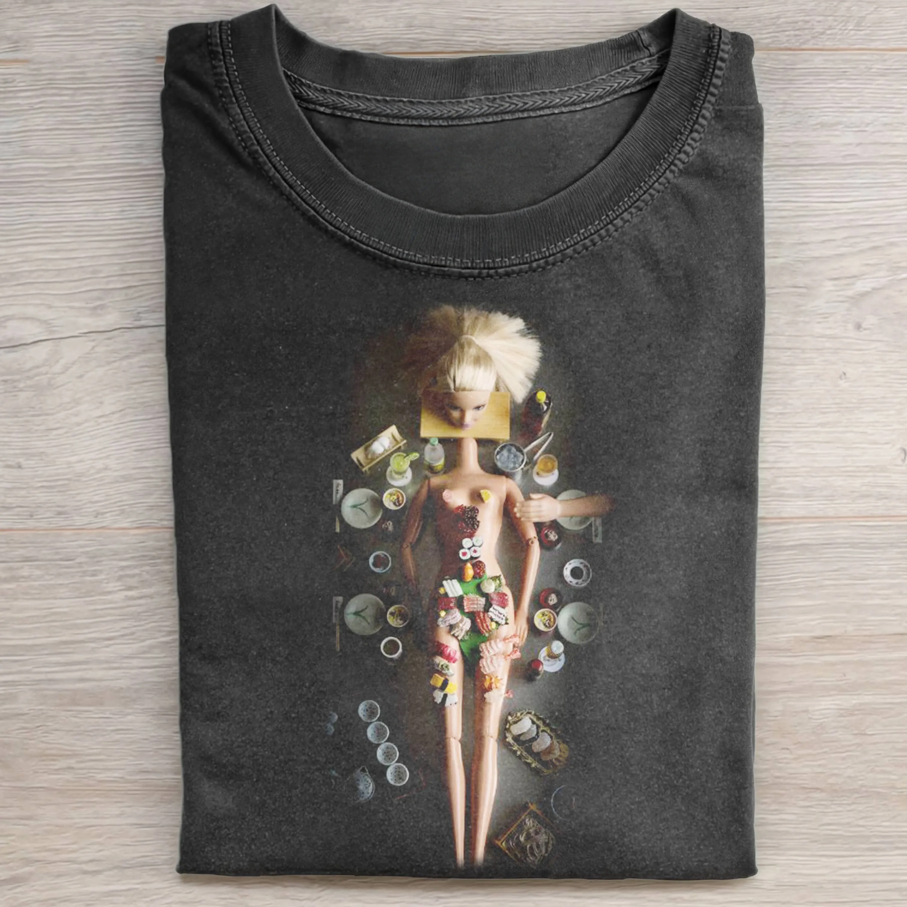 HUMAN SUSHI Funny Doll FaceCORE T-SHIRT
