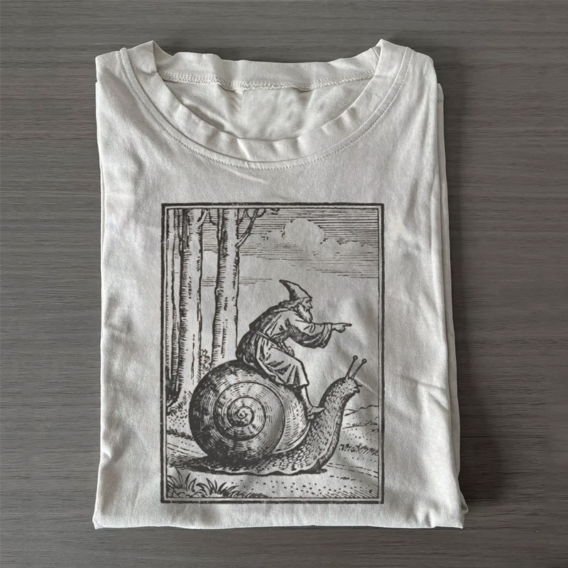 Retro Medieval Snail Rider T-shirt-ShawnCraft