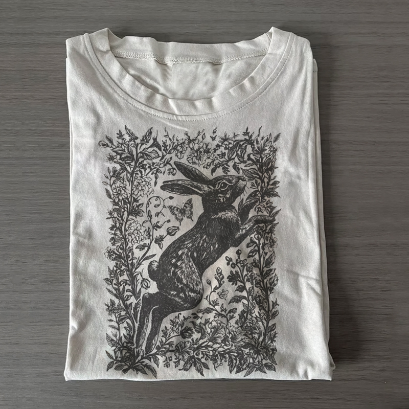 Cottagecore Rabbit T-shirt-ShawnCraft