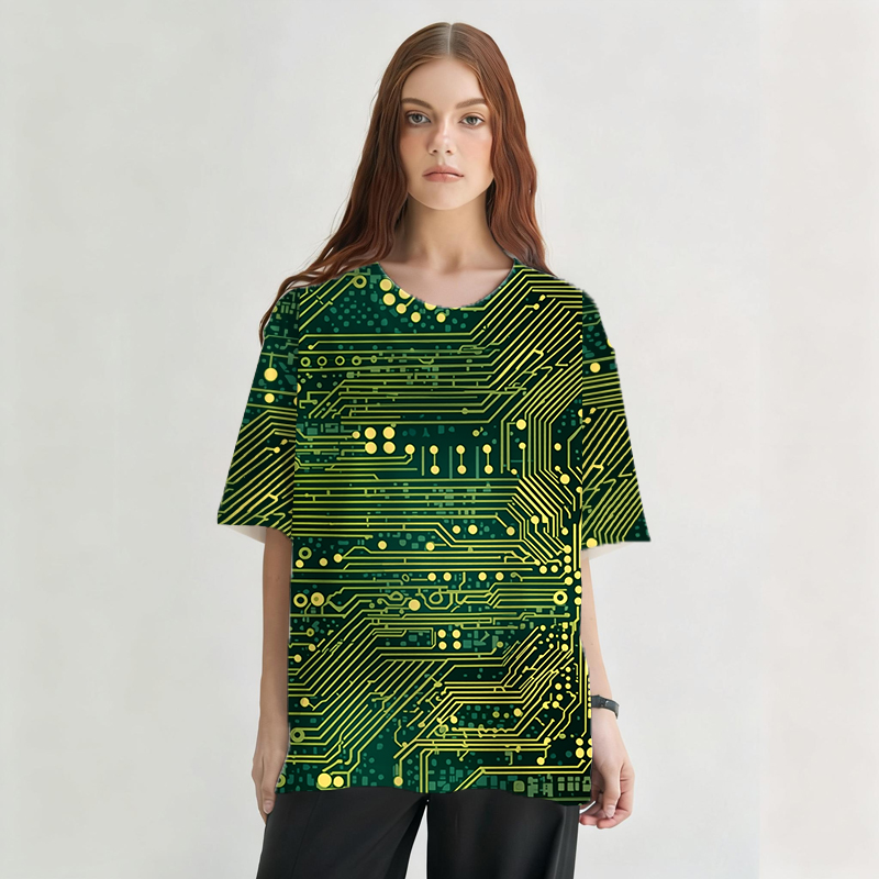 Rad Circuit Board Graphic Print T-shirt-ShawnCraft