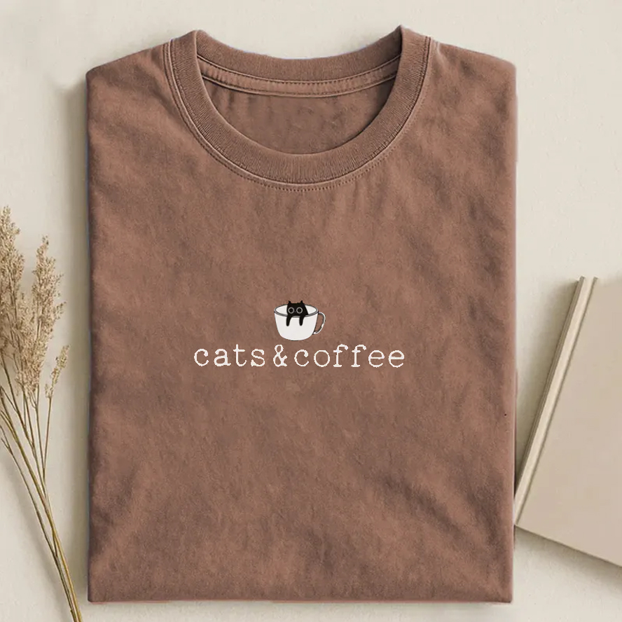 Cats And Coffee T-shirt-ShawnCraft