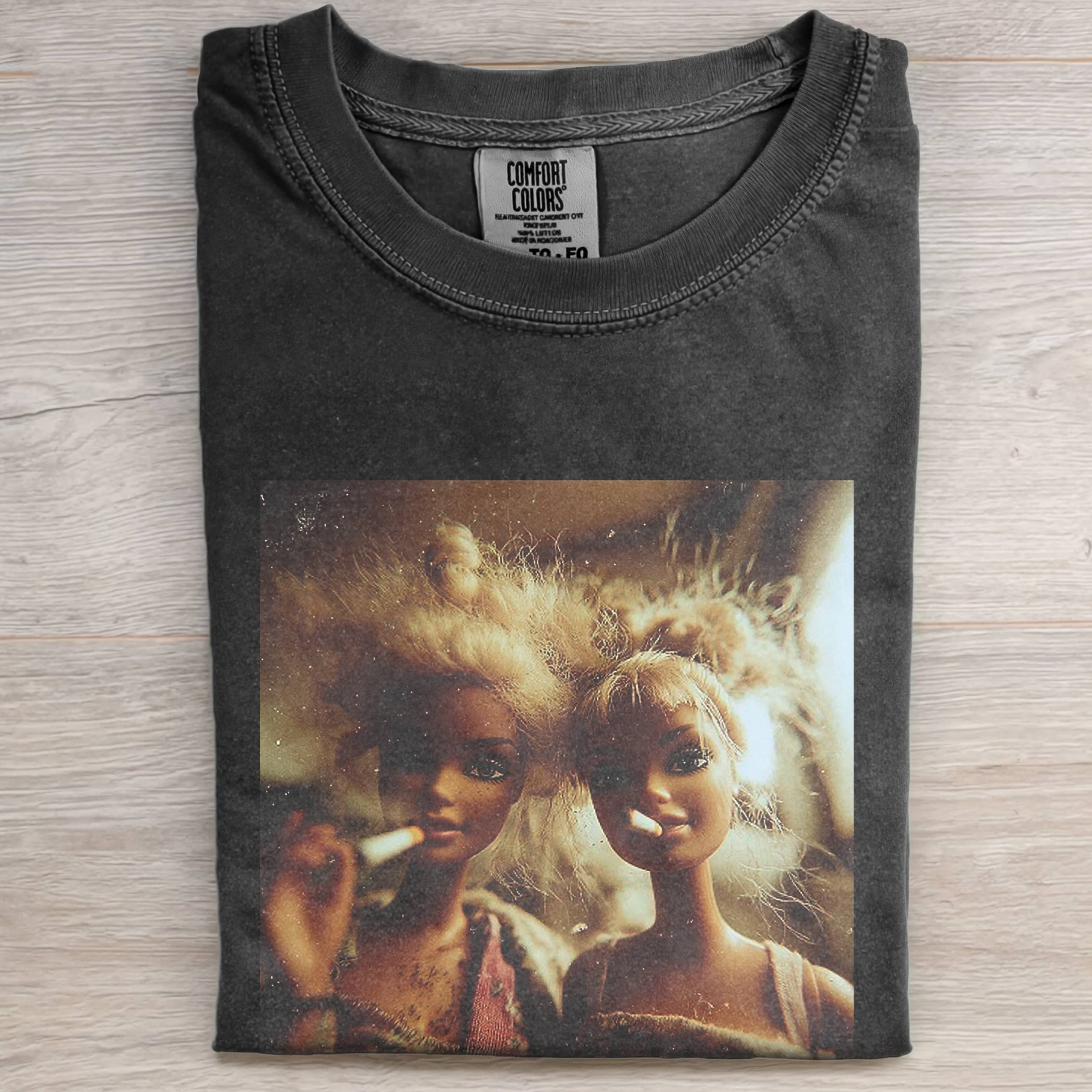 TWO SMOKING Funny Doll FaceCORE TEE-ShawnCraft