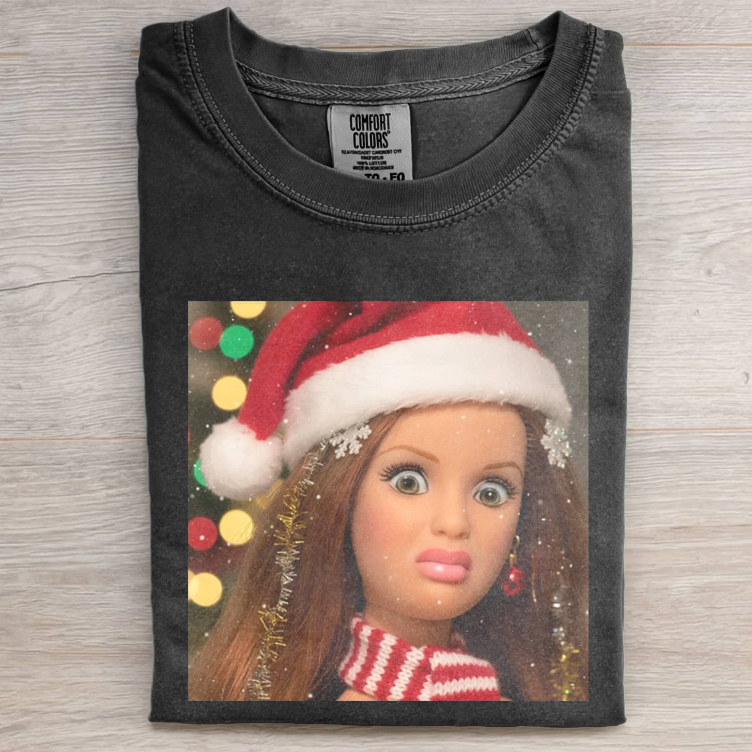 CHRISTMAS Funny Doll Face GIRL MEME MOOD ICON TEE-ShawnCraft