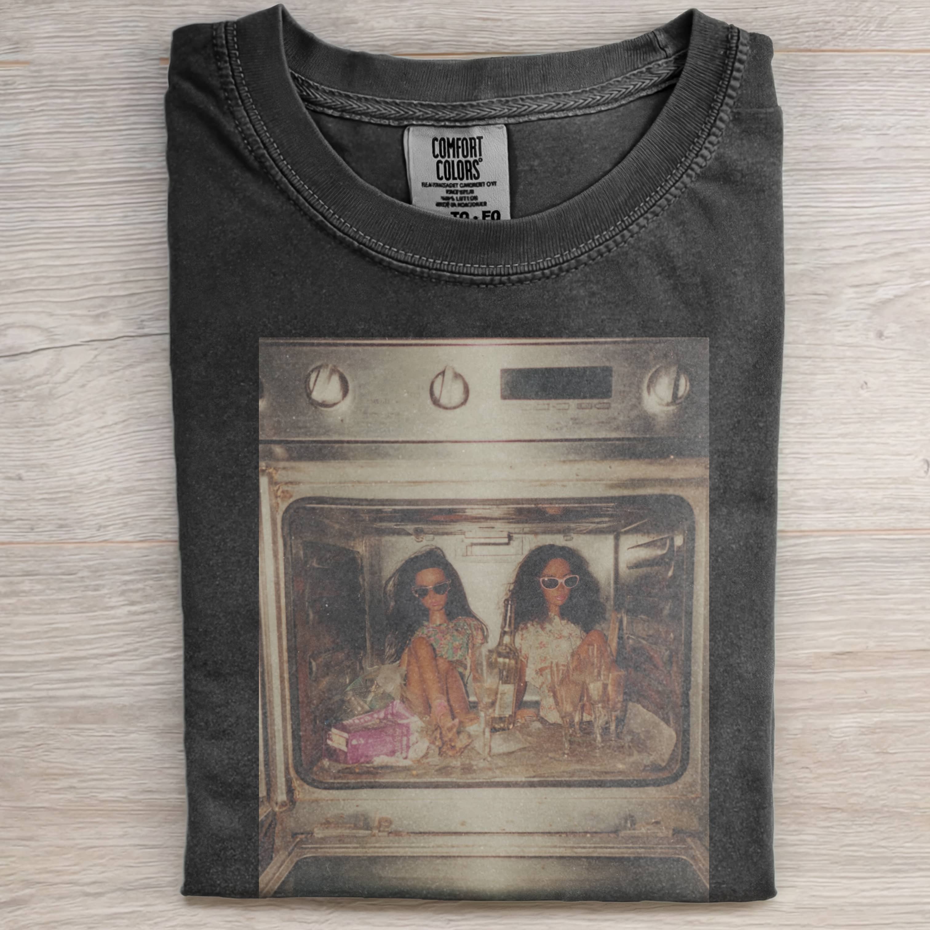 OVEN, DRINKING ALCOHOL, SUNGLASSES, Funny Doll FaceCORE TEE-ShawnCraft