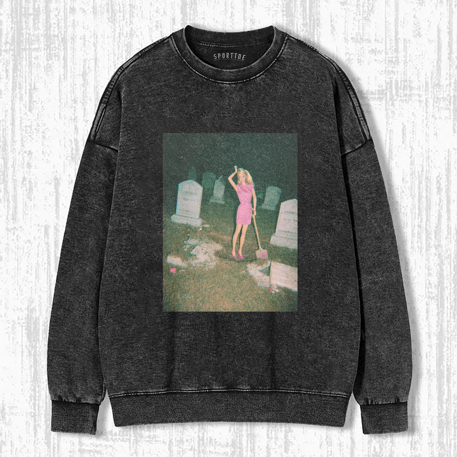 Funny Doll Face RETRO GRAVEYARD TEE-ShawnCraft