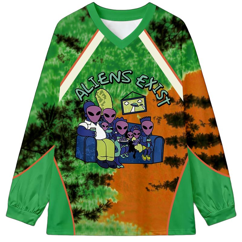 Aliens Exist Long Sleeve Graphic Print T-Shirt-ShawnCraft