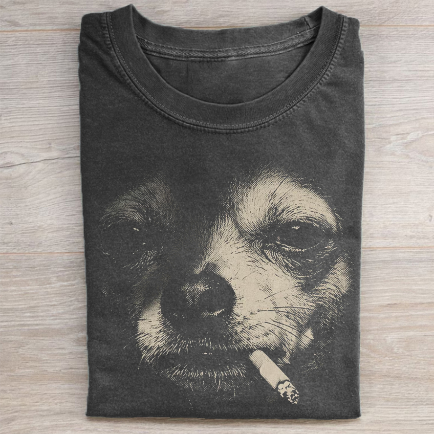 Smoking Chihuahua T-shirt-ShawnCraft