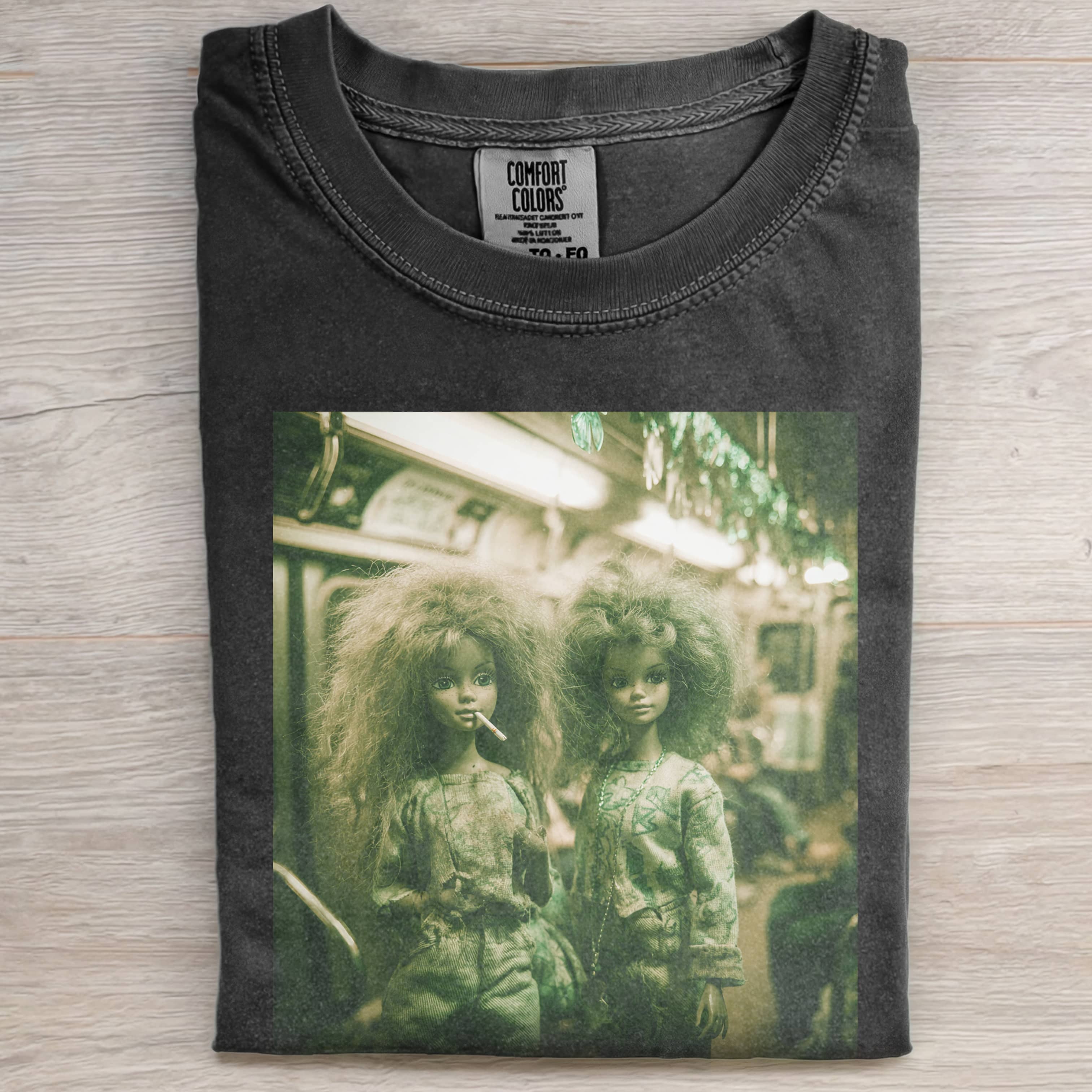 ST. PATRICK'S DAY Funny Doll FaceCORE SUBWAY DARK SHORT-SLEEVED T-SHIRT-ShawnCraft