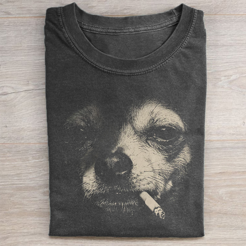 Smoking Chihuahua T-shirt-ShawnCraft