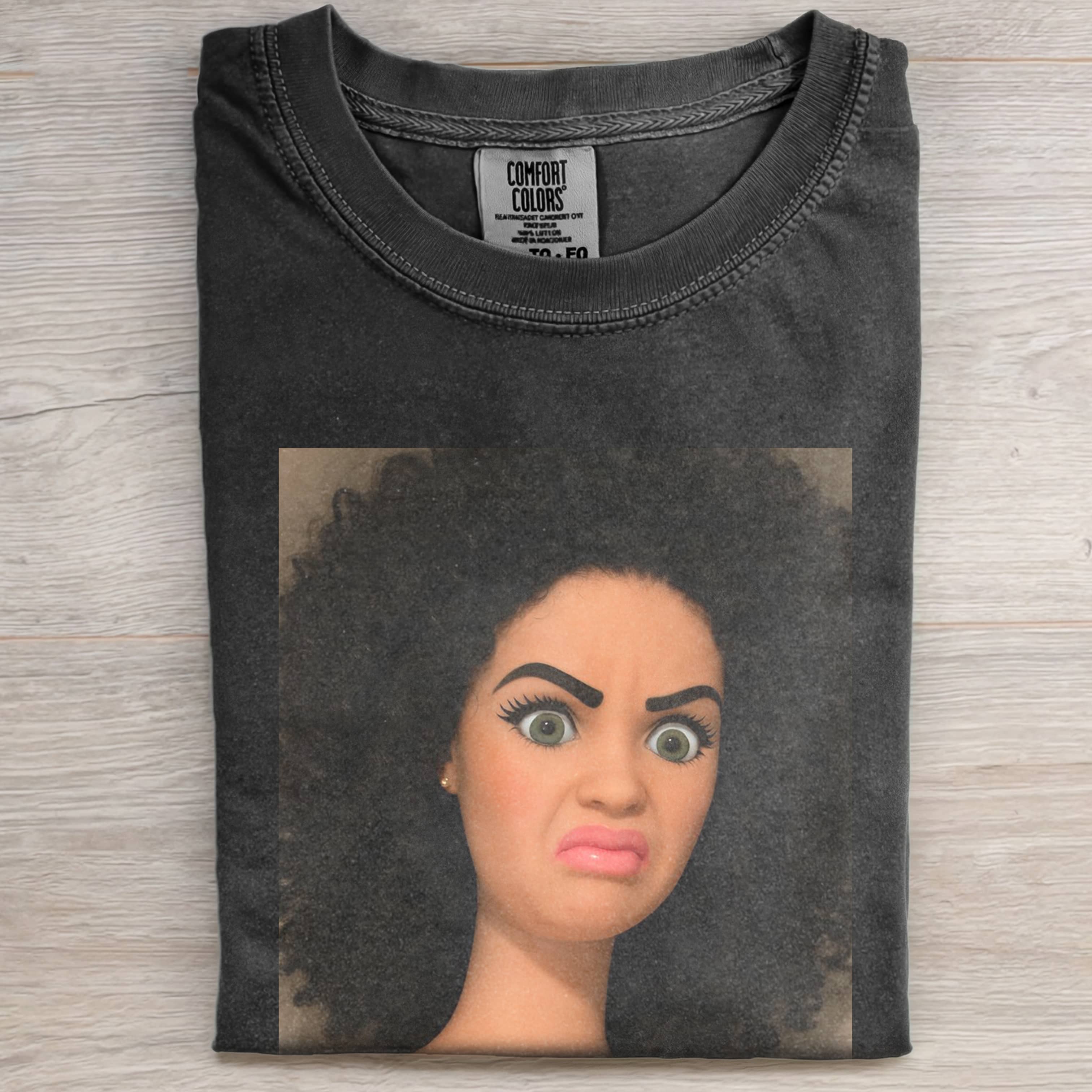 Funny Doll FaceCORE WITH AFRO T-SHIRT-ShawnCraft
