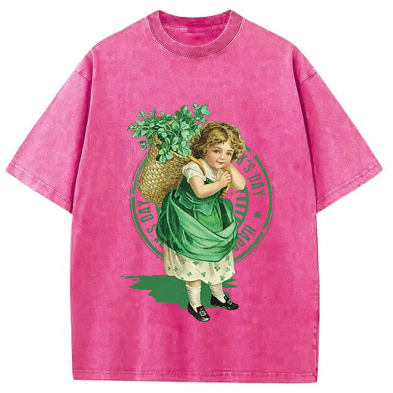 St Patricks Day Retro Washed T-Shirt-ShawnCraft