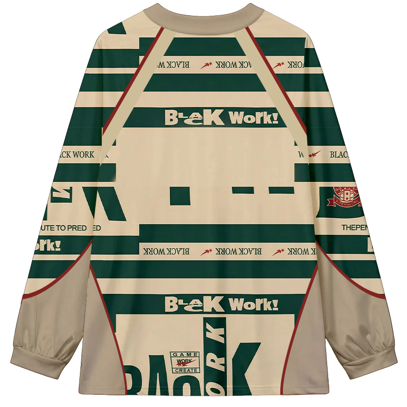 Black Work Long Sleeve Graphic Print T-Shirt-ShawnCraft