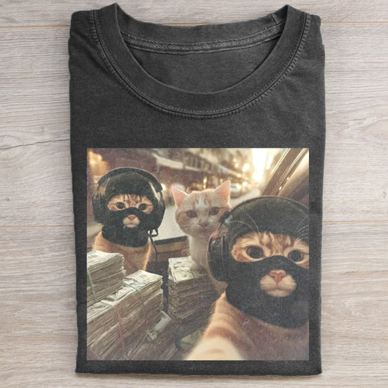 CSGO Tactical Kitty Graphic T-shirt-ShawnCraft