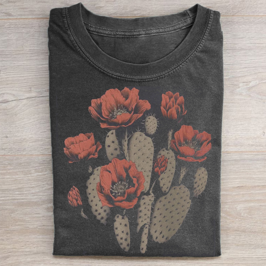 Cactus Flower T-shirt-ShawnCraft