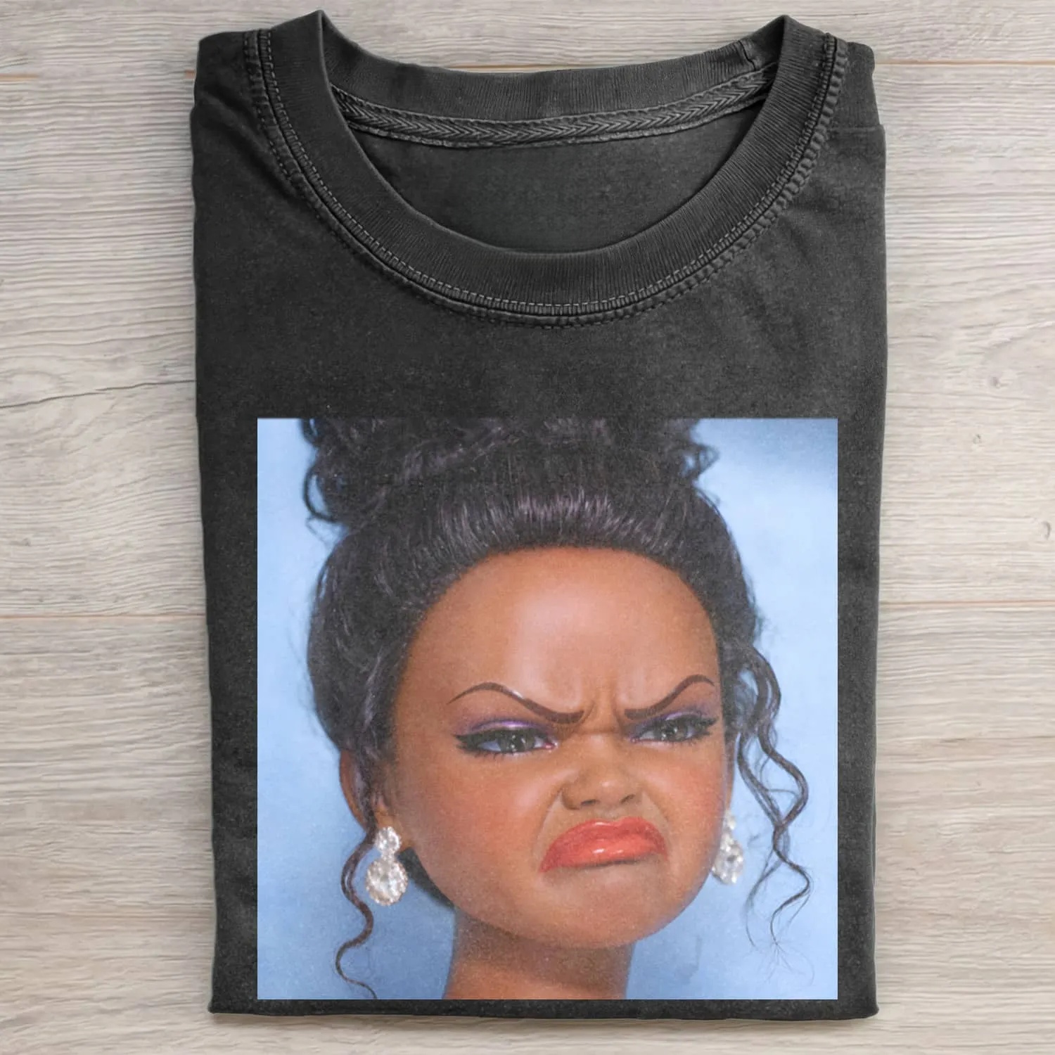 BLACK DOLL GIRL DISGUSTED MEME T-SHIRT