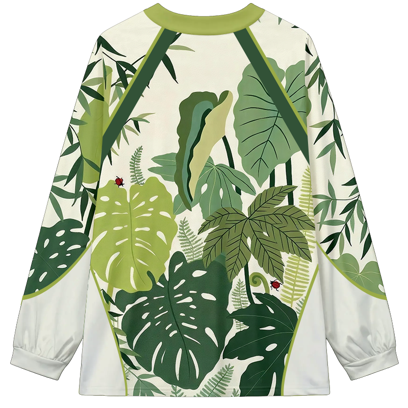 Ferns Long Sleeve Graphic Print T-Shirt-ShawnCraft