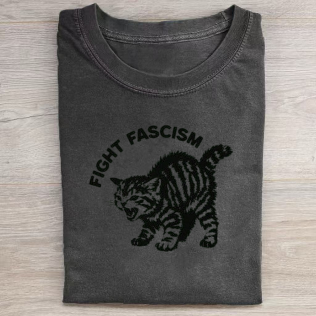 "Fight Fascism" Angry Cat Activist T-shirt