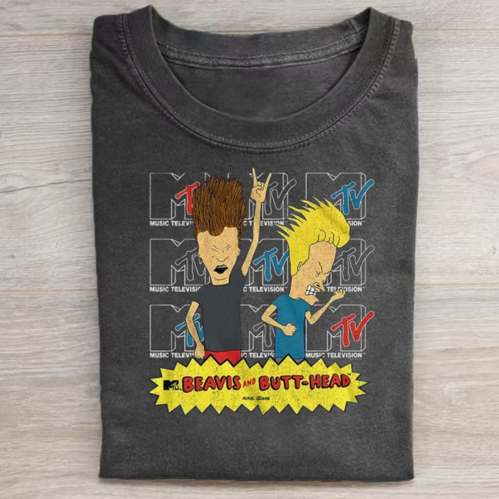 Beavis and Butt-Head MTV Logo Grid Graphic T-shirt