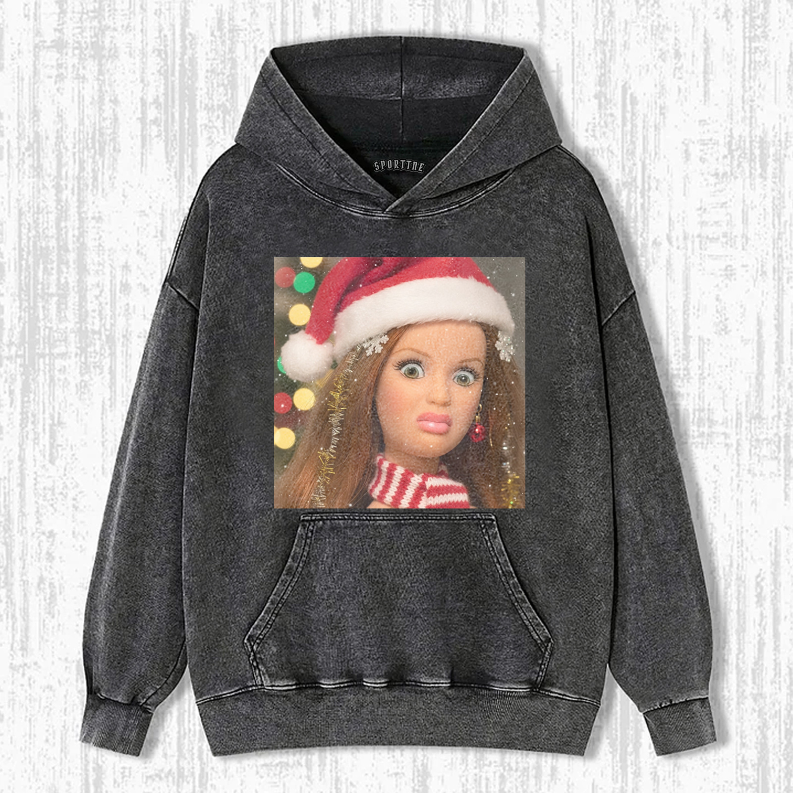 CHRISTMAS Funny Doll Face GIRL MEME MOOD ICON TEE-ShawnCraft