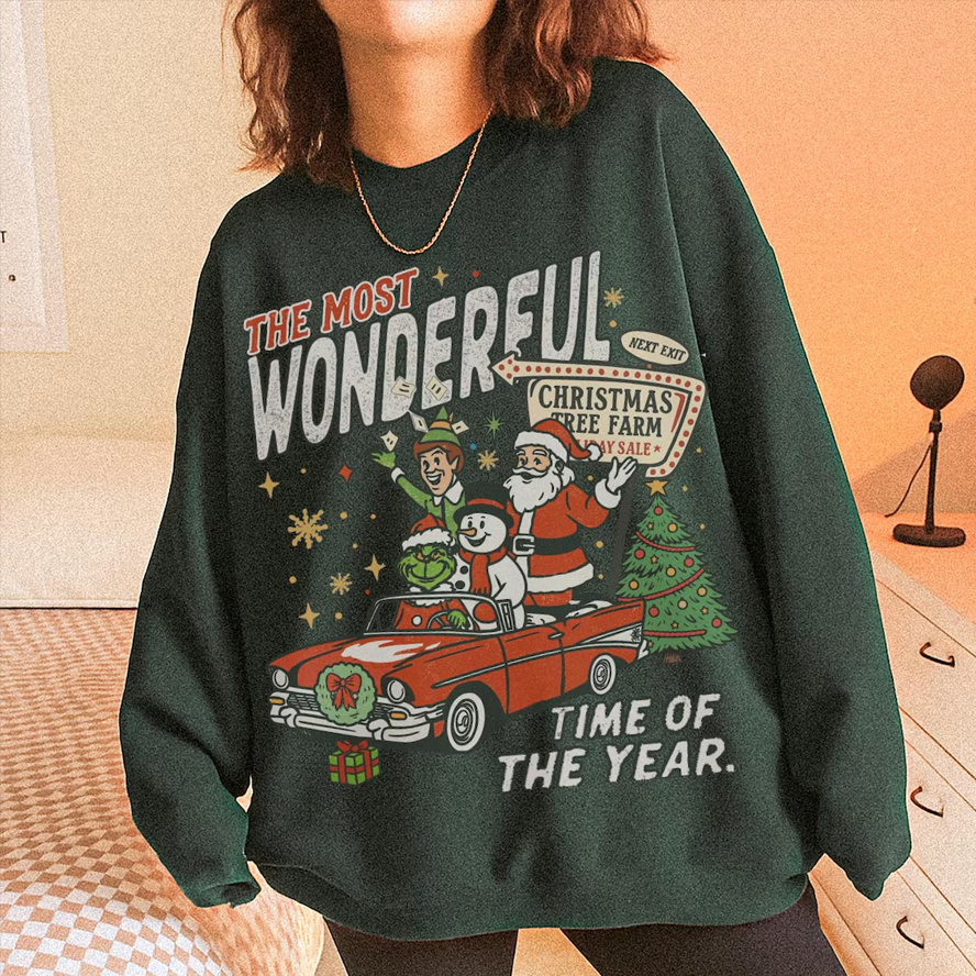 90s Vintage Christmas Sweatshirt-ShawnCraft