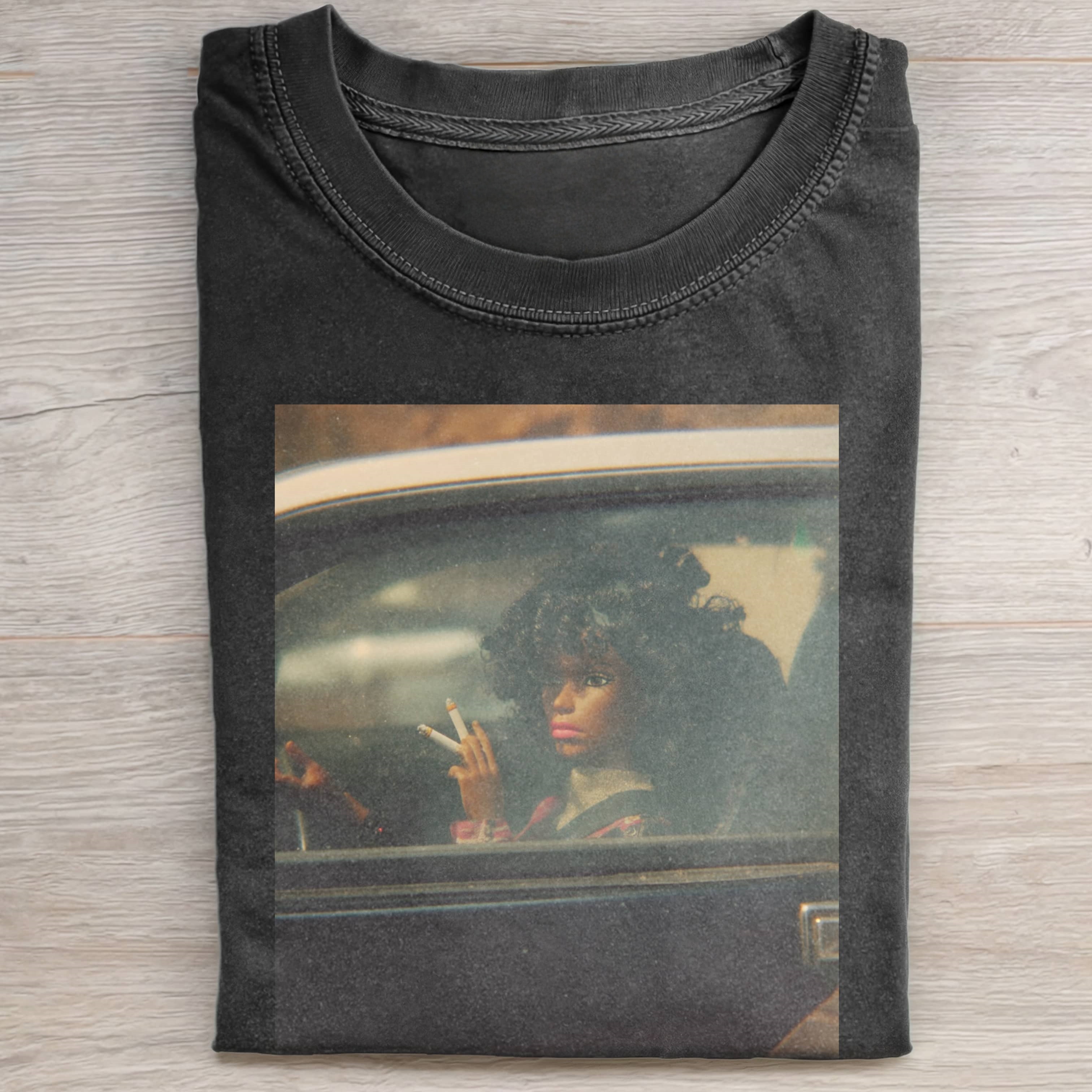 BLACK Funny Doll FaceCORE SMOKES 2 TEE