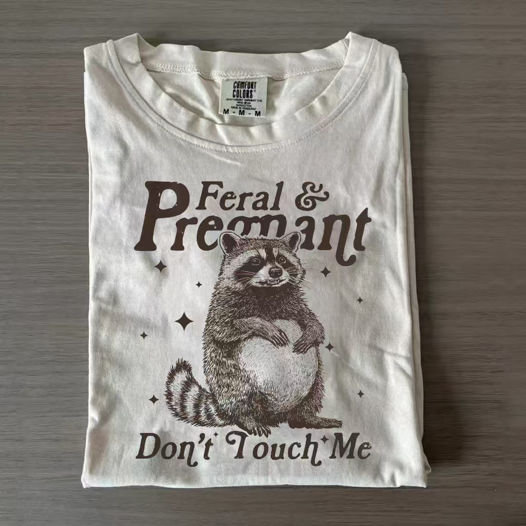 Vintage Feral & Pregnant Don't Touch Me T-Shirt-ShawnCraft