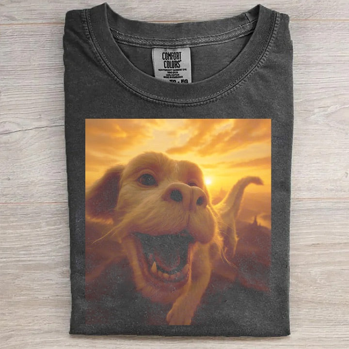 Unhinged Golden Retriever Energy Graphic Tee