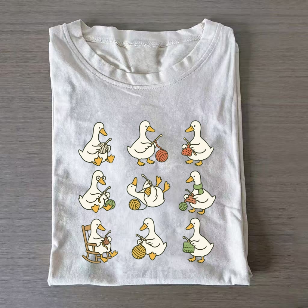 Cute Goose Crocheting T-shirt