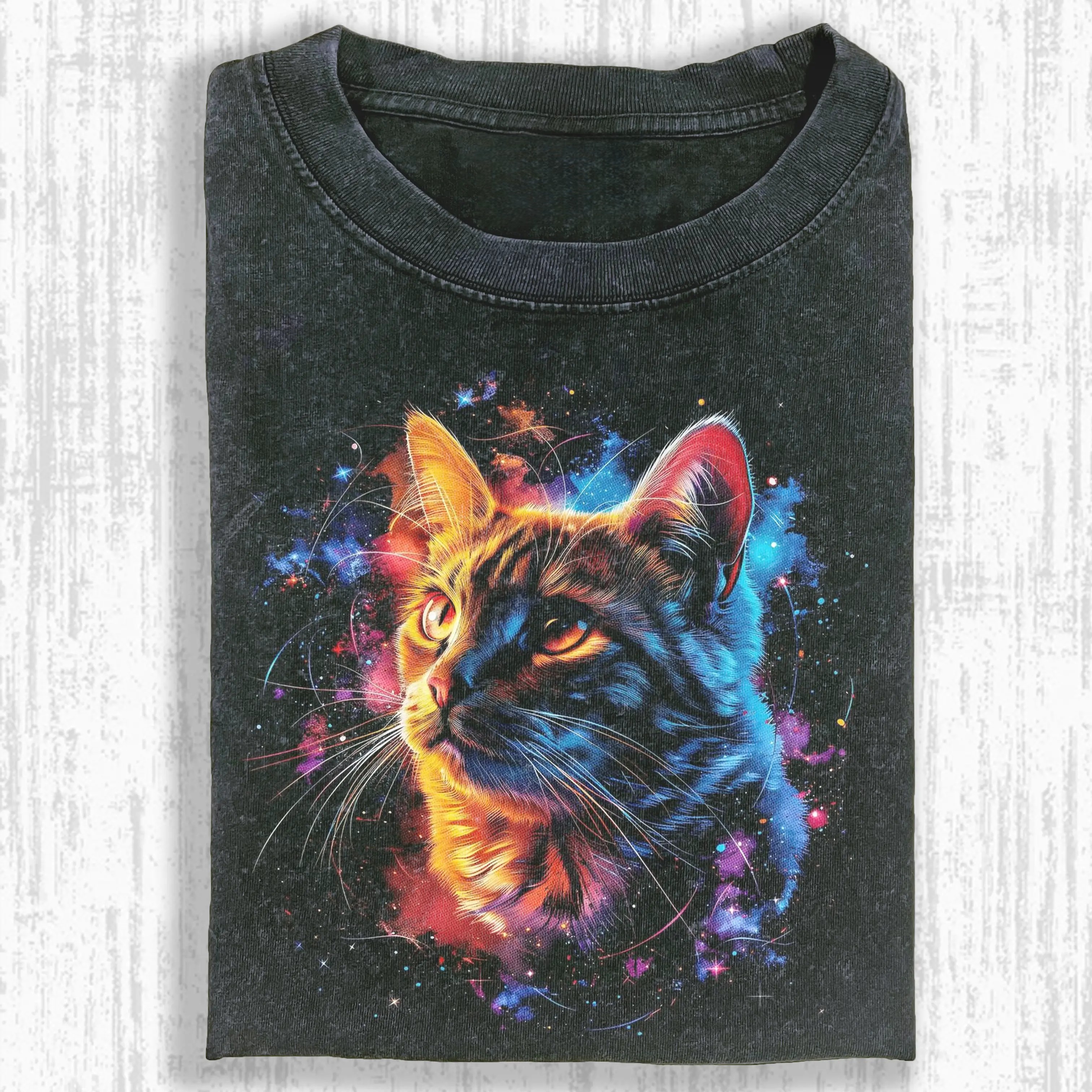 CAT OF THE GALAXY T-SHIRT - Vintage Washed Apparel by VanceMade