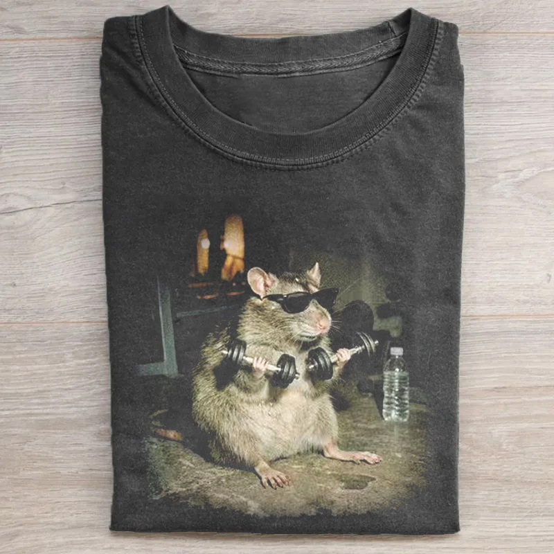 90s Gym Rat T-shirt - Vintage Washed Apparel by VanceMade