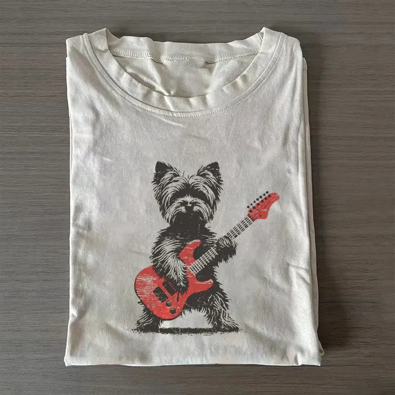 Vintage Yorkie Rock T-shirt - Vintage Washed Apparel by VanceMade