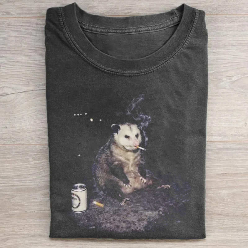 ShawnCraft® Official: Smoking Possum Meme T-shirt - Premium Breathable Cotton Apparel